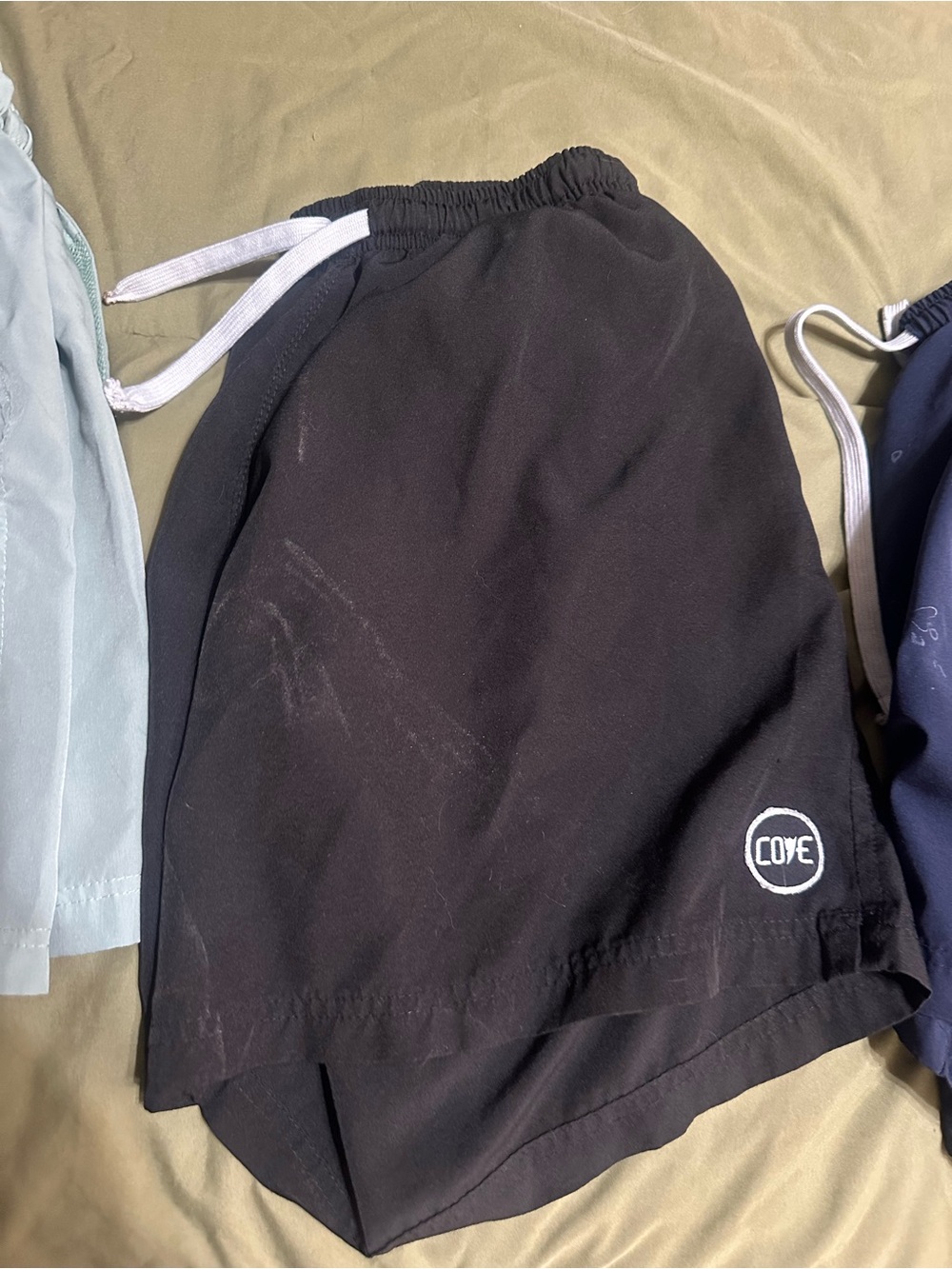 Cove Black Shorts with White Drawstring